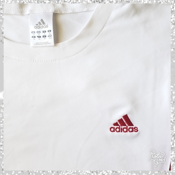 Adidas medium top shirt red white work out - Picture 2 of 4